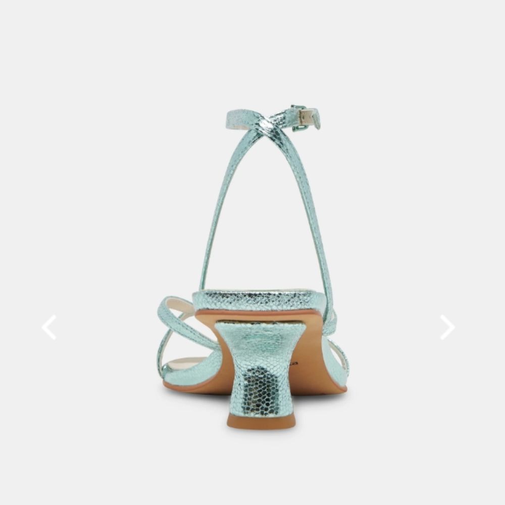 DOLCE VITA BAYLOR METALLIC BLUE TRAPPY SANDALS - Picture 3 of 10